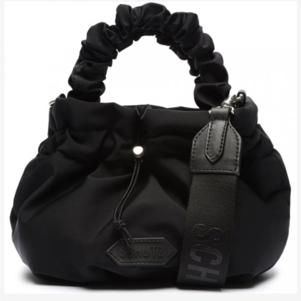 Schutz “Lolla” Black Stretch Nylon Mini Crossbody Bag Excellent Condition!